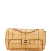 シャネル ワイルドステッチ チョコバー チェーン ショルダーバッグ ベージュ ラムスキン レディース CHANEL 【中古】